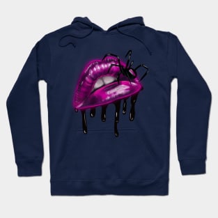 Sexy Spider Lips Goth Grunge Alt Graphic Hoodie